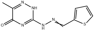 (E)-6-methyl-3-(2-(thiophen-2-ylmethylene)hydrazinyl)-1,2,4-triazin-5-ol 结构式