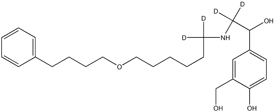 4-[2,2-dideuterio-2-[[1,1-dideuterio-6-(4-phenylbutoxy)hexyl]amino]-1-hydroxyethyl]-2-(hydroxymethyl)phenol Struktur