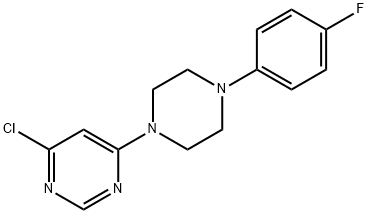 4-chloro-6-[4-(4-fluorophenyl)piperazin-1-yl]pyrimidine 化学構造式