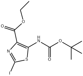 5-((叔丁氧基羰基)氨基)-2-碘噻唑-4-羧酸乙酯 结构式