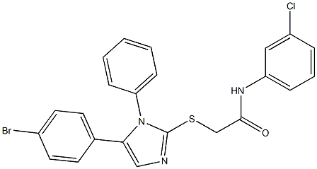 2-[5-(4-bromophenyl)-1-phenylimidazol-2-yl]sulfanyl-N-(3-chlorophenyl)acetamide Structure