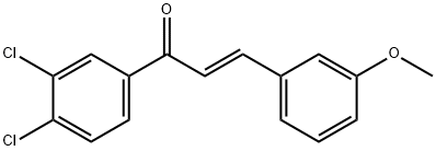 (2E)-1-(3,4-ジクロロフェニル)-3-(3-メトキシフェニル)プロプ-2-エン-1-オン 化学構造式