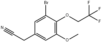 2-[3-bromo-5-methoxy-4-(2,2,2-trifluoroethoxy)phenyl]acetonitrile Struktur