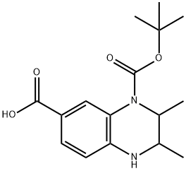 4-[(tert-butoxy)carbonyl]-2,3-dimethyl-1,2,3,4-tetrahydroquinoxaline-6-carboxylic acid Struktur