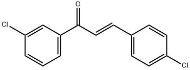 (2E)-1-(3-クロロフェニル)-3-(4-クロロフェニル)プロプ-2-エン-1-オン 化学構造式