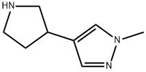 1-甲基-4-(吡咯烷-3-基)-1H-吡唑 结构式