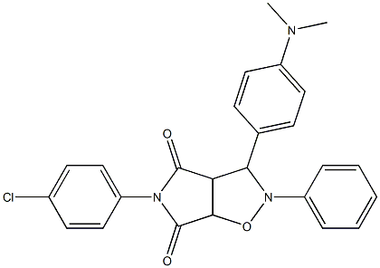 5-(4-chlorophenyl)-3-(4-(dimethylamino)phenyl)-2-phenyltetrahydro-4H-pyrrolo[3,4-d]isoxazole-4,6(5H)-dione Struktur