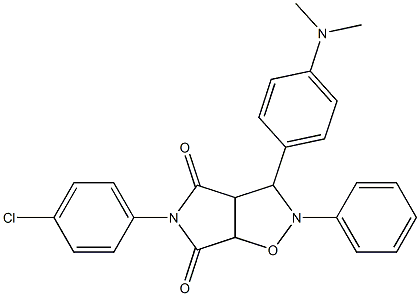 5-(4-chlorophenyl)-3-(4-(dimethylamino)phenyl)-2-phenyltetrahydro-4H-pyrrolo[3,4-d]isoxazole-4,6(5H)-dione,1212120-46-1,结构式