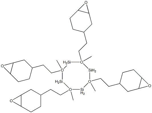 tetrakis[(epoxycyclohexyl)ethyl]tetramethylcyclotetrasiloxane Struktur