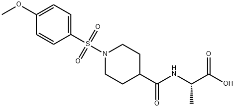 (2S)-2-[[1-(4-methoxyphenyl)sulfonylpiperidine-4-carbonyl]amino]propanoic acid Structure