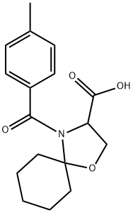 4-(4-methylbenzoyl)-1-oxa-4-azaspiro[4.5]decane-3-carboxylic acid Structure