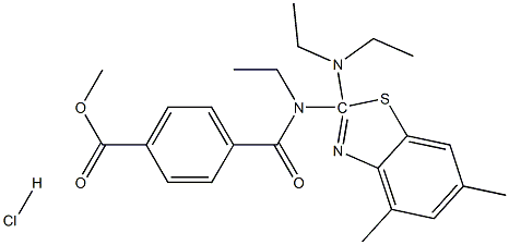 methyl 4-[2-(diethylamino)ethyl-(4,6-dimethyl-1,3-benzothiazol-2-yl)carbamoyl]benzoate:hydrochloride Structure