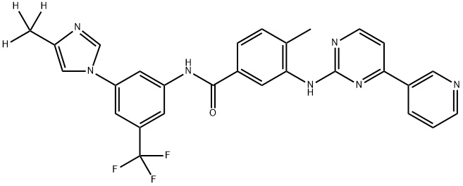 4-methyl-3-[(4-pyridin-3-ylpyrimidin-2-yl)amino]-N-[3-[4-(trideuteriomethyl)imidazol-1-yl]-5-(trifluoromethyl)phenyl]benzamide Structure