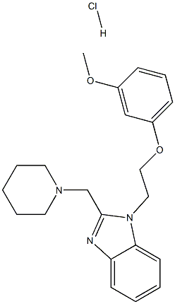 1-[2-(3-methoxyphenoxy)ethyl]-2-(piperidin-1-ylmethyl)benzimidazole:hydrochloride Structure