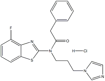 N-(4-fluoro-1,3-benzothiazol-2-yl)-N-(3-imidazol-1-ylpropyl)-2-phenylacetamide:hydrochloride Structure