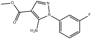 5-アミノ-1-(3-フルオロフェニル)-1H-ピラゾール-4-カルボン酸メチル 化学構造式