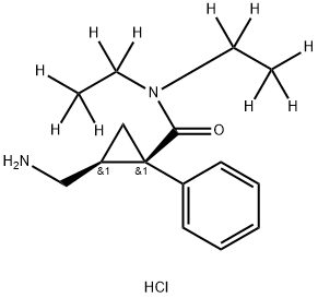 (1R,2S)-2-(aminomethyl)-N,N-bis(1,1,2,2,2-pentadeuterioethyl)-1-phenylcyclopropane-1-carboxamide:hydrochloride Structure