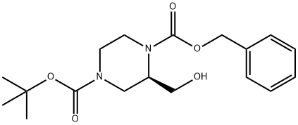 (R)-4-BOC-1-CBZ-2-HYDROXYMETHYLPIPERAZINE Structure