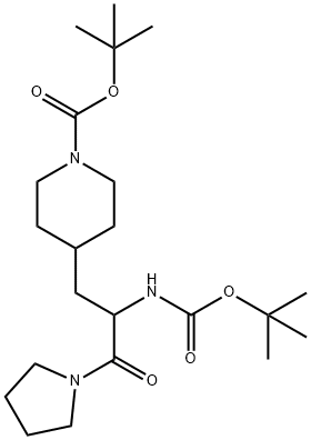 TERT-BUTYL 4-(2-((TERT-BUTOXYCARBONYL)AMINO)-3-OXO-3-(PYRROLIDIN-1-YL)PROPYL)PIPERIDINE-1-CARBOXYLATE,1219337-75-3,结构式