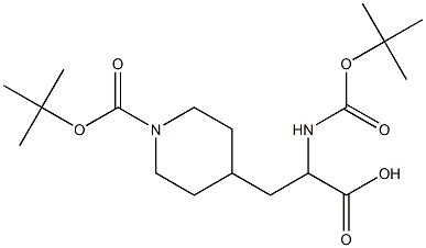 2-((TERT-BUTOXYCARBONYL)AMINO)-3-(1-(TERT-BUTOXYCARBONYL)PIPERIDIN-4-YL)PROPANOIC ACID 结构式