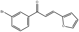 (2E)-1-(3-ブロモフェニル)-3-(フラン-2-イル)プロプ-2-エン-1-オン 化学構造式
