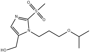 {2-メタンスルホニル-1-[3-(プロパン-2-イルオキシ)プロピル]-1H-イミダゾール-5-イル}メタノール 化学構造式