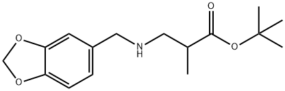 tert-butyl 3-{[(2H-1,3-benzodioxol-5-yl)methyl]amino}-2-methylpropanoate, 1221341-64-5, 结构式