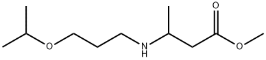 3-{[3-(プロパン-2-イルオキシ)プロピル]アミノ}ブタン酸メチル 化学構造式