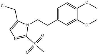 5-(クロロメチル)-1-[2-(3,4-ジメトキシフェニル)エチル]-2-メタンスルホニル-1H-イミダゾール 化学構造式