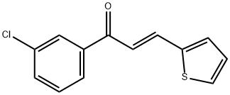 (2E)-1-(3-クロロフェニル)-3-(チオフェン-2-イル)プロプ-2-エン-1-オン 化学構造式