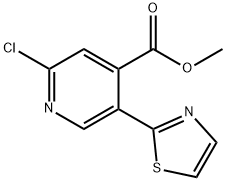 methyl 2-chloro-5-(thiazol-2-yl)isonicotinate,1224846-09-6,结构式