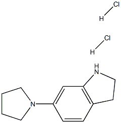 6-(pyrrolidin-1-yl)-2,3-dihydro-1H-indole dihydrochloride 化学構造式