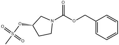 1-Pyrrolidinecarboxylic acid, 3-[(methylsulfonyl)oxy]-, phenylmethyl ester, (3S)- Struktur