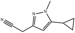 (5-cyclopropyl-1-methyl-1H-pyrazol-3-yl)acetonitrile 结构式