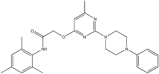 2-[6-methyl-2-(4-phenylpiperazin-1-yl)pyrimidin-4-yl]oxy-N-(2,4,6-trimethylphenyl)acetamide,1226433-58-4,结构式