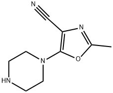 2-甲基-5-(哌嗪-1-基)恶唑-4-甲腈, 1226452-86-3, 结构式