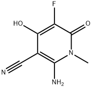 2-Amino-5-fluoro-4-hydroxy-1-methyl-6-oxo-1,6-dihydro-pyridine-3-carbonitrile 化学構造式