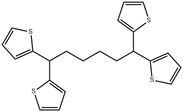 Thiophene, 2,2',2'',2'''-(1,6-hexanediylidene)tetrakis- Structure