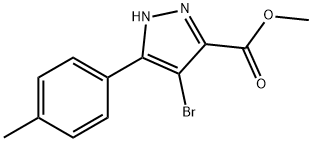 4-溴-3-(对甲苯基)-1H-吡唑-5-羧酸甲酯 结构式
