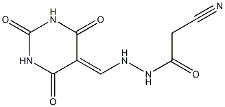 2-cyano-N'-[(2,4,6-trioxo-1,3-diazinan-5-ylidene)methyl]acetohydrazide|