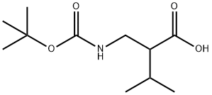 2-(((叔丁氧基羰基)氨基)甲基)-3-甲基丁酸, 1233517-91-3, 结构式