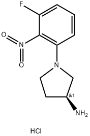 (S)-1-(3-Fluoro-2-nitrophenyl)pyrrolidin-3-amine hydrochloride Structure