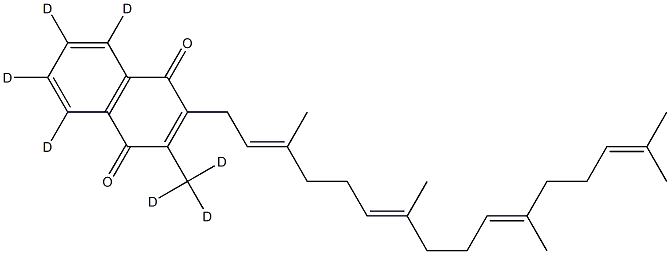 5,6,7,8-tetradeuterio-2-[(2E,6E,10E)-3,7,11,15-tetramethylhexadeca-2,6,10,14-tetraenyl]-3-(trideuteriomethyl)naphthalene-1,4-dione, 1233937-25-1, 结构式