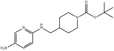 TERT-ブチル 4-[(5-アミノピリジン-2-イルアミノ)メチル]ピペリジン-1-カルボキシレート 化学構造式