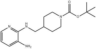 TERT-ブチル 4-[(3-アミノピリジン-2-イルアミノ)メチル]ピペリジン-1-カルボキシレート 化学構造式