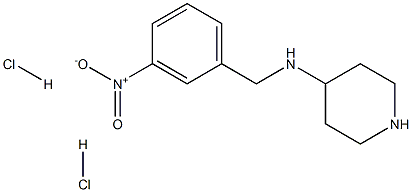 N-(3-ニトロベンジル)ピペリジン-4-アミン二塩酸塩 化学構造式
