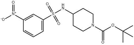 TERT-ブチル 4-(3-ニトロフェニルスルフォンアミド)ピペリジン-1-カルボキシレート 化学構造式