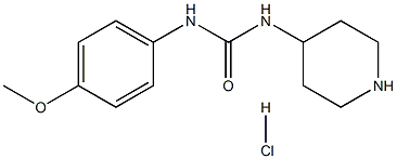 1-(4-メトキシフェニル)-3-(ピペリジン-4-イル)ウレア塩酸塩 化学構造式