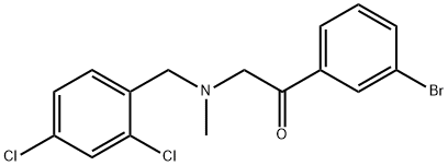 1-(3-bromophenyl)-2-((2,4-dichlorobenzyl)(methyl)amino)ethanone 化学構造式
