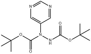 di-tert-butyl 1-(5-pyrimidinyl)-1,2-hydrazinedicarboxylate Struktur